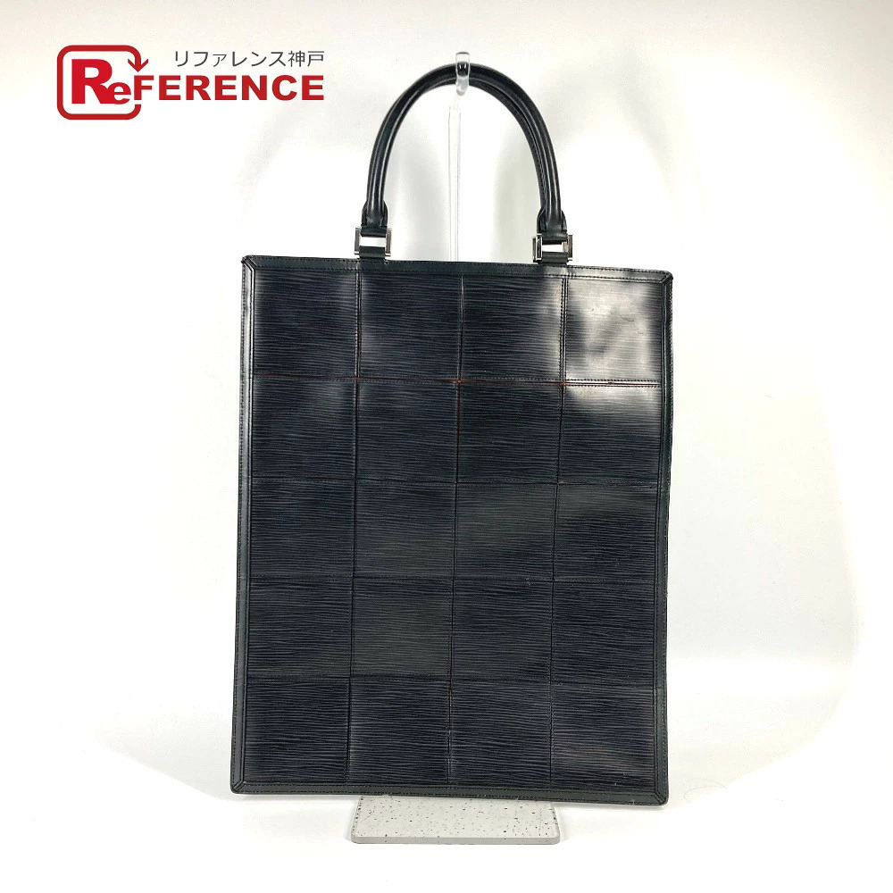 Louis Vuitton Epi Stretch Silver Fizz Handbag Tote Bag Gusset Noir Black